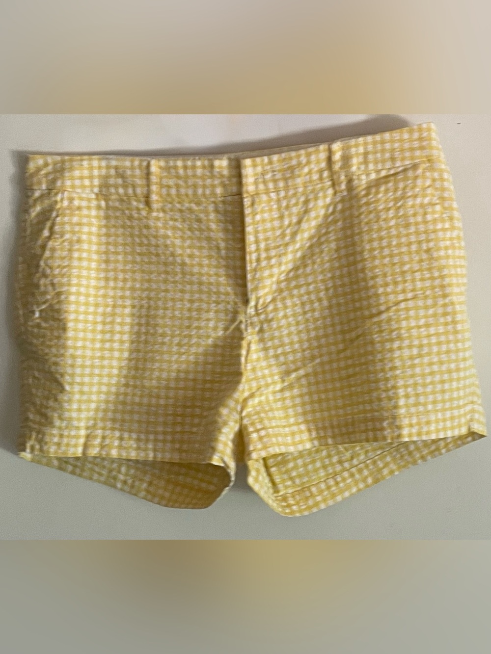 Old Navy Yellow Gingham High-Waist Shorts